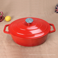 Oval Enamel Cast Iron sauce pot for cooking